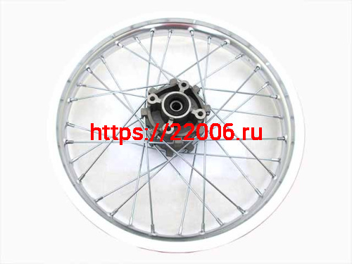 Диск колеса задний алюминиевый на спицах 2.15 - 18", дисковый тормоз ось 15мм KAYO K1, T2 (c 2019г.) Диск колеса задний алюминиевый на спицах 2.15 - 18", дисковый тормоз ось 15мм KAYO K1, T2 (c 2019г.)