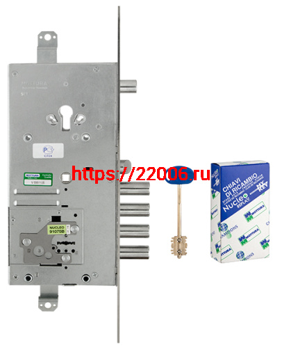Замок Mottura (Моттура) врезной двухсистемный 54.J936M-D MyKey (правый), перекод. с торца, кл. 60 мм, без накл.