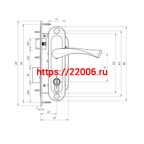 Замок Absolyute (Абсолют) врезной цилиндровый с защёлкой в комплекте с ручкой ЗВ4-70/07 (медь антик), 4 кл. фото 2 Замок Absolyute (Абсолют) врезной цилиндровый с защёлкой в комплекте с ручкой ЗВ4-70/07 (медь антик), 4 кл. фото 2
