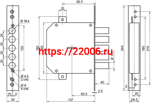 Замок Border (Бордер) врезной сувальдный ЗВ8-6 ЛК5Т/15 с тягами (лев.) , 5 кл. /72221/ фото 2 Замок Border (Бордер) врезной сувальдный ЗВ8-6 ЛК5Т/15 с тягами (лев.) , 5 кл. /72221/ фото 2