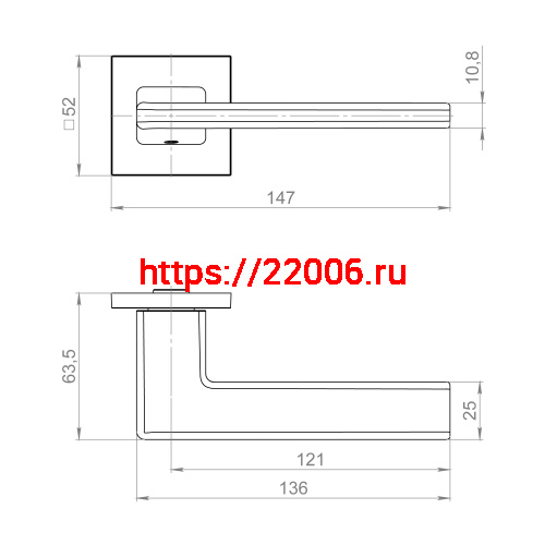 Ручка Fuaro (Фуаро) раздельная K.ZL52.HORIZON SSC-16 сатинированный хром фото 3