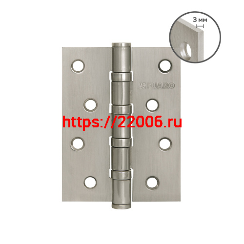 Петля Fuaro (Фуаро) универсальная HEAVY IN4400U SN (матовый никель) 100х75х3 мм Петля Fuaro (Фуаро) универсальная HEAVY IN4400U SN (матовый никель) 100х75х3 мм