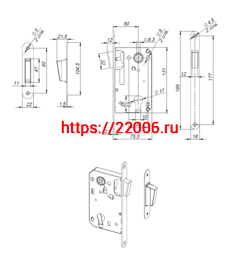 Корпус Fuaro (Фуаро) замка MAGN5300-M-C (5300-M-C) AB бронза фото 3 Корпус Fuaro (Фуаро) замка MAGN5300-M-C (5300-M-C) AB бронза фото 3