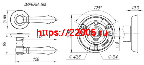 Ручка Fuaro (Фуаро) раздельная R.SM58.IMPERIA (IMPERIA SM) RB-10 французское золото фото 2 Ручка Fuaro (Фуаро) раздельная R.SM58.IMPERIA (IMPERIA SM) RB-10 французское золото фото 2