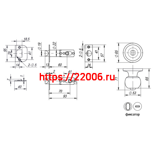 Ручка Punto (Пунто) защелка DK672 PB-BK (6072 PB-B) (фик.) золото фото 3