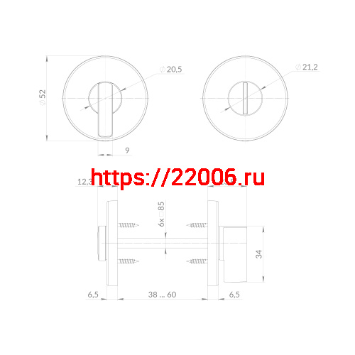 Ручка Punto (Пунто) поворотная BK6.R.EST.R52.JOY CP-8 хром фото 3 Ручка Punto (Пунто) поворотная BK6.R.EST.R52.JOY CP-8 хром фото 3