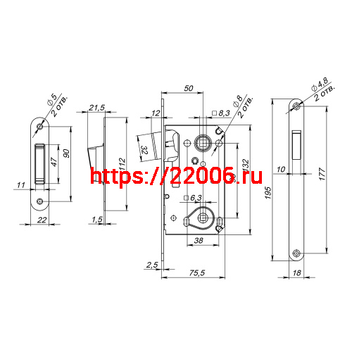 Защелка Fuaro (Фуаро) врезная MAGN5300-M-WС (5300-M-WC) SN мат.никель фото 3