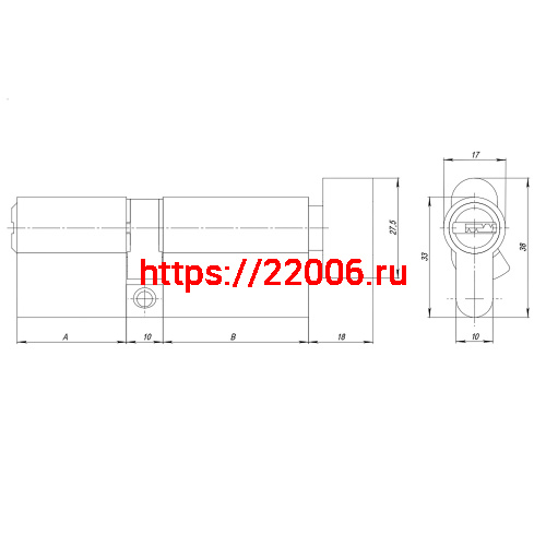 Цилиндровый Ajax (Аякс) механизм (AZ202/70) AZ2002Knob70 (30+10+30) CP хром фото 3 Цилиндровый Ajax (Аякс) механизм (AZ202/70) AZ2002Knob70 (30+10+30) CP хром фото 3
