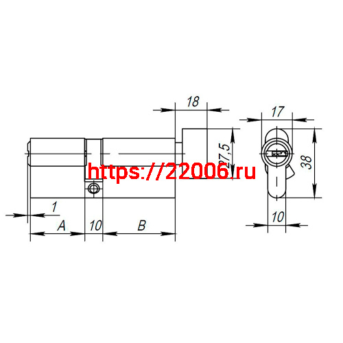 Цилиндровый Ajax (Аякс) механизм (AX202/80) AX2002Knob80 (40+10+30) CP хром с вертушкой фото 3 Цилиндровый Ajax (Аякс) механизм (AX202/80) AX2002Knob80 (40+10+30) CP хром с вертушкой фото 3
