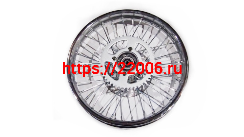 Обод 16" задний спицы, диск. тормоз 2,15-16  (ПИТ-БАЙК), в сборе, ось D12 мм (диск+звезда)