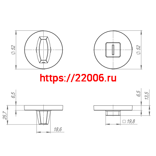 Ручка Fuaro (Фуаро) поворотная BK6.R.SLR52 (BK6 SLR) CP-8 хром фото 3 Ручка Fuaro (Фуаро) поворотная BK6.R.SLR52 (BK6 SLR) CP-8 хром фото 3