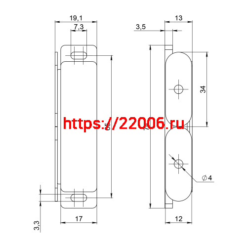 Защелка Ajax (Аякс) магнитная пластиковая ZLM18х75 WH белый фото 2 Защелка Ajax (Аякс) магнитная пластиковая ZLM18х75 WH белый фото 2
