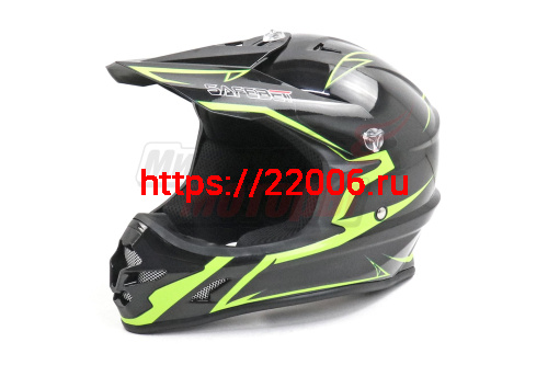 Шлем SAFEBET HF-115 черно-зеленый Q178Y "S,M,L,XL,XXL" (кроссовый) Шлем SAFEBET HF-115 черно-зеленый Q178Y "S,M,L,XL,XXL" (кроссовый)