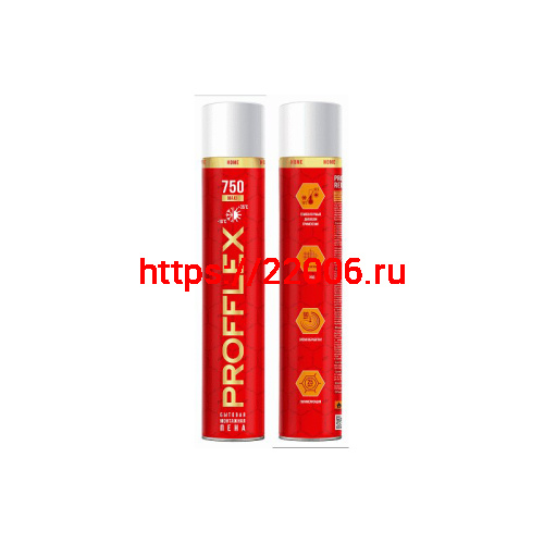 Бытовая монтажная пена PROFFLEX HOME 750 MAXI универсальная Бытовая монтажная пена PROFFLEX HOME 750 MAXI универсальная