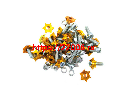 Болты декоративные золото (25 штук в упаковке) М6 Болты декоративные золото (25 штук в упаковке) М6