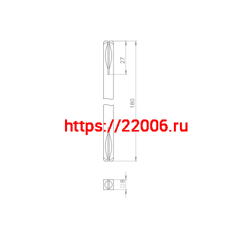 Квадрат Ajax (Аякс) для ручек Spindle 8х180 мм фото 2