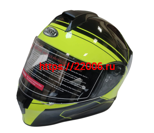 Шлем детский интеграл COBRA EC H151, черный и лайм, размер XXXS