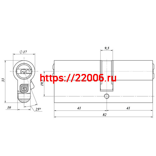 Цилиндровый Guardian (Гардиан) механизм GB 82 мм (41/41) Ni никель 5 кл. /128:4492/ фото 2 Цилиндровый Guardian (Гардиан) механизм GB 82 мм (41/41) Ni никель 5 кл. /128:4492/ фото 2