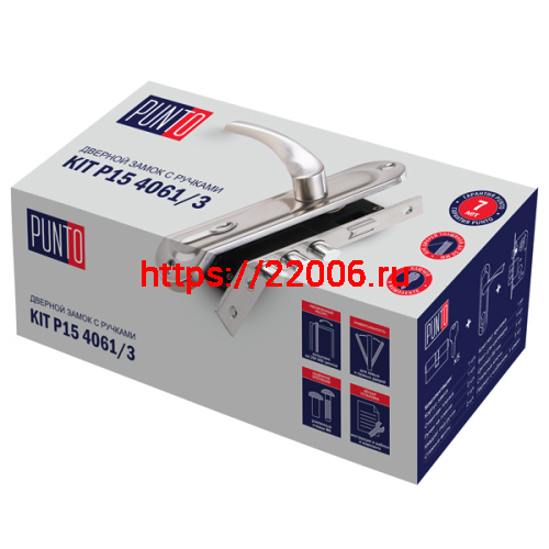 Замок Punto (Пунто) цилиндровый в комплекте с ручкой LOCKSET15.CRONA.4061-3 (KIT P15 4061/3 CRONA) SN мат.никель фото 2 Замок Punto (Пунто) цилиндровый в комплекте с ручкой LOCKSET15.CRONA.4061-3 (KIT P15 4061/3 CRONA) SN мат.никель фото 2