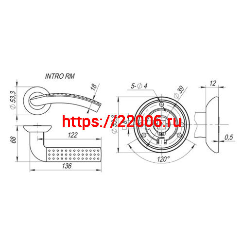 Ручка Fuaro (Фуаро) раздельная INTRO RM/HD ABG-6 зеленая бронза фото 2 Ручка Fuaro (Фуаро) раздельная INTRO RM/HD ABG-6 зеленая бронза фото 2