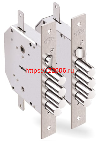 Замок Elbor (Эльбор) врезной сувальдный с задвижкой и защёлкой Гранит 1.06.43 (правый) с тягами, 5 кл. /24378/ Замок Elbor (Эльбор) врезной сувальдный с задвижкой и защёлкой Гранит 1.06.43 (правый) с тягами, 5 кл. /24378/