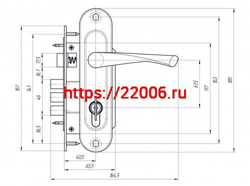Замок Zenit (Зенит) врезной цилиндровый с защёлкой в комплекте с ручкой ЗВ7-60.1-02 (медь), 5 кл. фото 2 Замок Zenit (Зенит) врезной цилиндровый с защёлкой в комплекте с ручкой ЗВ7-60.1-02 (медь), 5 кл. фото 2