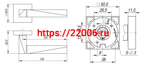 Ручка Fuaro (Фуаро) раздельная K.DM51.DIAMOND (DIAMOND DM) SN/CP-3 матовый никель/хром фото 4 Ручка Fuaro (Фуаро) раздельная K.DM51.DIAMOND (DIAMOND DM) SN/CP-3 матовый никель/хром фото 4