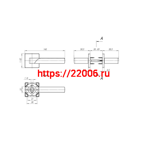 Ручка Fuaro (Фуаро) раздельная K.SL52.FLY (FLY SL) SSG-39 сатинированное золото фото 2
