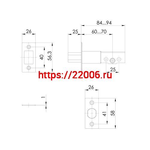 Замок Ajax (Аякс) врезной DK.002 BK BL черный фото 4 Замок Ajax (Аякс) врезной DK.002 BK BL черный фото 4