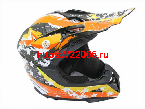 Мотошлем YM-211 KIDS черно-оранжевый (S) Мотошлем YM-211 KIDS черно-оранжевый (S)