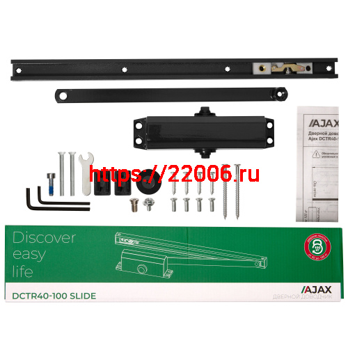 Доводчик Ajax (Аякс) дверной DCTR40-100 slide BL черный фото 3 Доводчик Ajax (Аякс) дверной DCTR40-100 slide BL черный фото 3