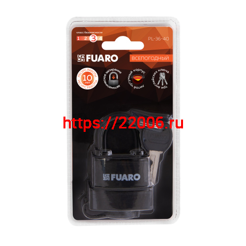 Замок Fuaro (Фуаро) навесной PL-WEATHER-3640 Black 3key (PL-3640) англ. фото 2
