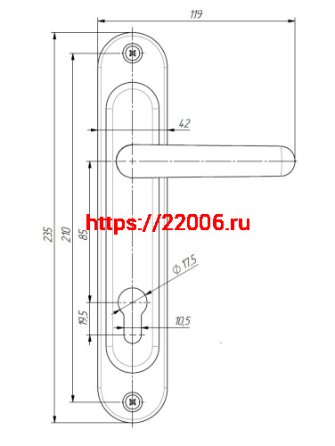 Ручка дверная Absolyute (Абсолют) на планке РФ1-85/08А (черный) фото 2 Ручка дверная Absolyute (Абсолют) на планке РФ1-85/08А (черный) фото 2
