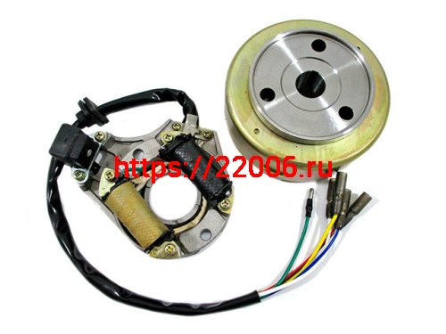 Магнето в сборе 139FMB Дельта 50-110cc (ротор + статор генератора на 2 катушки) ТММР Магнето в сборе 139FMB Дельта 50-110cc (ротор + статор генератора на 2 катушки) ТММР