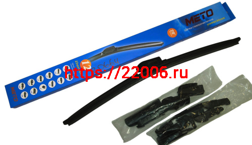 Щетка стеклоочистителя METO бескаркасная (12 адаптеров) 20"(500мм) WB-628T, КОРОБОЧКА Щетка стеклоочистителя METO бескаркасная (12 адаптеров) 20"(500мм) WB-628T, КОРОБОЧКА