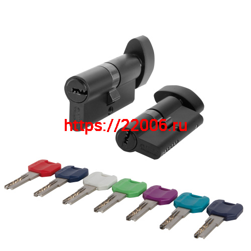 Цилиндровый Punto (Пунто) механизм MaxPro7002Knob60mm(25+10+25) BL черный 7key с вертушкой