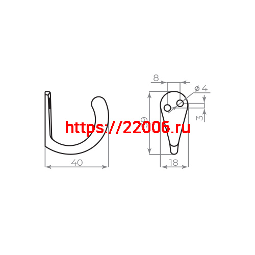 Крючок Ajax (Аякс) настенный MB-K-001 PB золото фото 2 Крючок Ajax (Аякс) настенный MB-K-001 PB золото фото 2