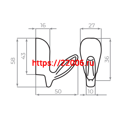 Крючок Ajax (Аякс) настенный MB-LM/K-001 CP хром фото 7 Крючок Ajax (Аякс) настенный MB-LM/K-001 CP хром фото 7