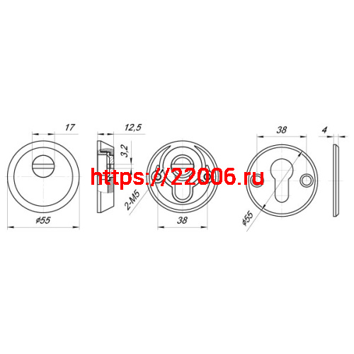 Накладка Punto (Пунто) Z5513 AB БРОНЗА (тех упаковка), винт M5x90 фото 3