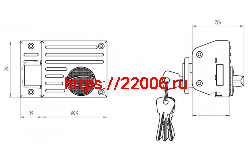 Замок Zenit (Зенит) накладной ЗН1-2.1 (черный) фото 2 Замок Zenit (Зенит) накладной ЗН1-2.1 (черный) фото 2