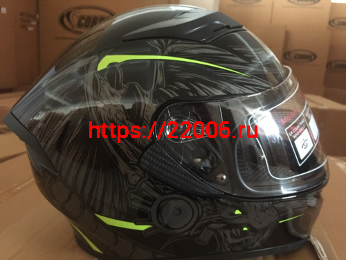 Шлем интеграл COBRA JK315, черный, с серой графикой(1), размеры S фото 3 Шлем интеграл COBRA JK315, черный, с серой графикой(1), размеры S фото 3