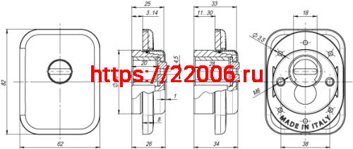 Броненакладка Armadillo (Армадилло) на ЦМ квадрат (от вырывания, 25 мм) ET/ATC-Protector 1-25(SQ) GP-2 Золото фото 4