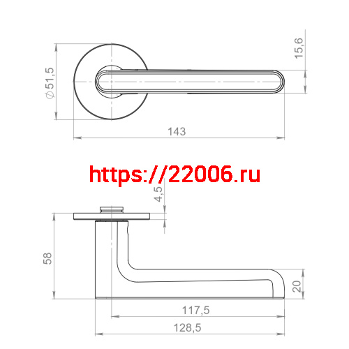 Ручка Armadillo (Армадилло) раздельная R.YM.CINNAMON FSG-39 флор. золото фото 5