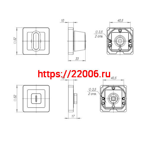 Ручка Punto (Пунто) поворотная BK6 QR ABL-28 темная медь фото 3