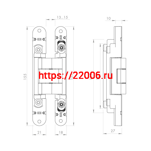Петля Armadillo (Армадилло) скрытой установки U3D2400.VPG BL черный TECH фото 4 Петля Armadillo (Армадилло) скрытой установки U3D2400.VPG BL черный TECH фото 4
