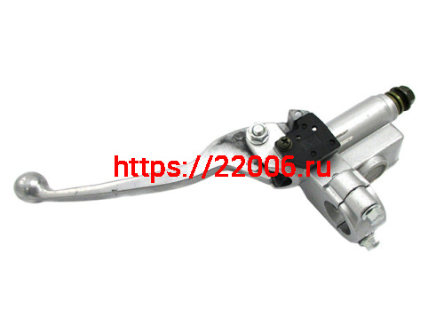 Тормозная машинка гидравлическая переднего тормоза правая, выход в бок торм. шланга (серая) Тормозная машинка гидравлическая переднего тормоза правая, выход в бок торм. шланга (серая)