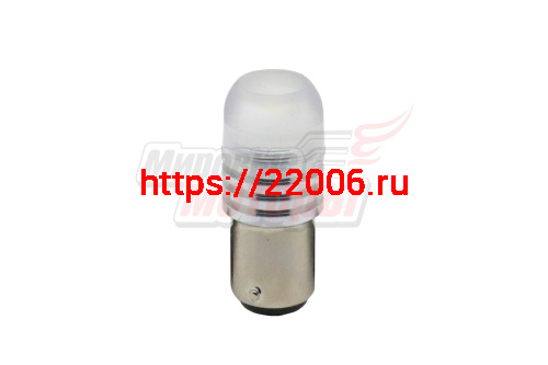 Лампа 12 В BA15D, 1 светодиод повышенной мощности 1W c линзой, белая Лампа 12 В BA15D, 1 светодиод повышенной мощности 1W c линзой, белая