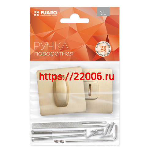 Ручка Fuaro (Фуаро) поворотная BK6.K.SL52 (BK6 SL) SSG-39 сатинированное золото фото 2 Ручка Fuaro (Фуаро) поворотная BK6.K.SL52 (BK6 SL) SSG-39 сатинированное золото фото 2