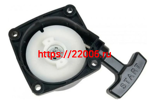 Стартер в сборе для триммеров 33-52 см3 с плавным пуском (косой зацеп) Стартер в сборе для триммеров 33-52 см3 с плавным пуском (косой зацеп)