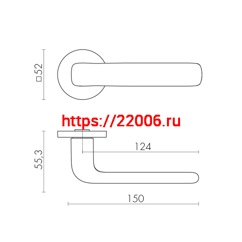Ручка Fuaro (Фуаро) раздельная R.SLR52.PRIDE BL-24 черный фото 2